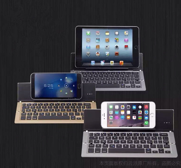 Compatible with Apple, Compatible with Apple , Universel Sclim En Aluminium Pliable Sans Fil Bluetooth Clavier Pour IOS Windows Android Tablette Ou SmartPhone Pour iPad Samsung