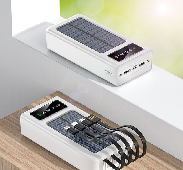 With Cable Solar Charging Unit 10000mAh Large Capacity Mobile Power Bank Parts