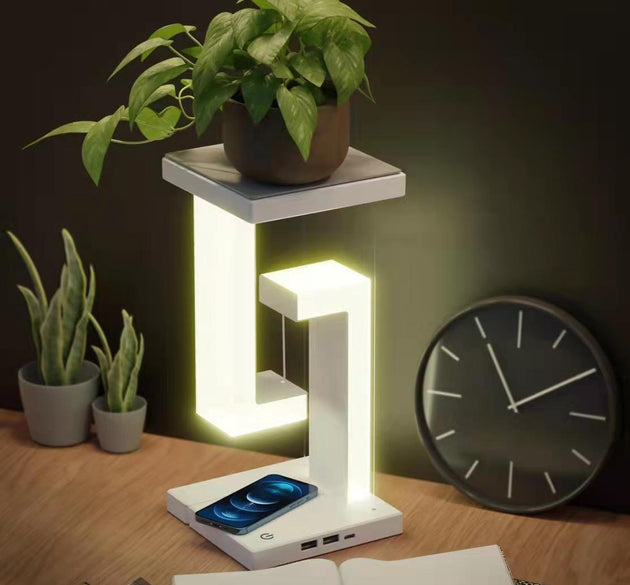 Creative Smartphone Wireless Charging Suspension Table Lamp Balance Lamp Floating For Home Bedroom