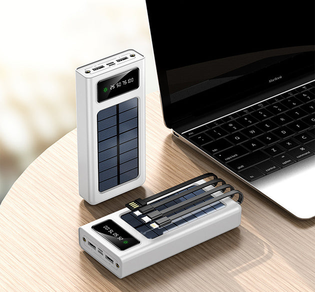 With Cable Solar Charging Unit 10000mAh Large Capacity Mobile Power Bank Parts