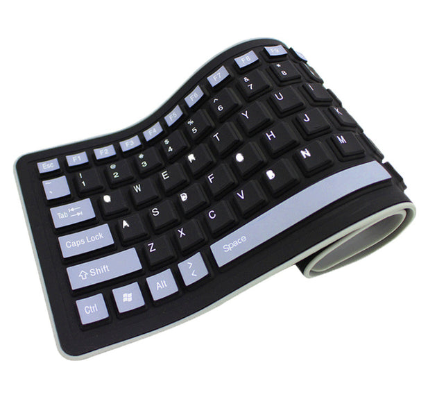 Silica Gel Foldable Curved Keyboard Silent And Waterproof
