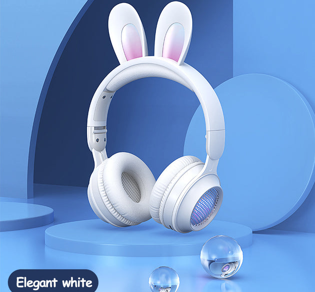 Rabbit Ear Headphones Wireless Luminous Extendable Wheat Headphones